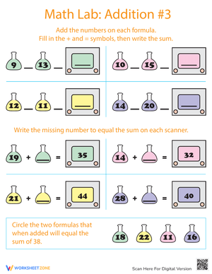 Math Lab Addition Practice