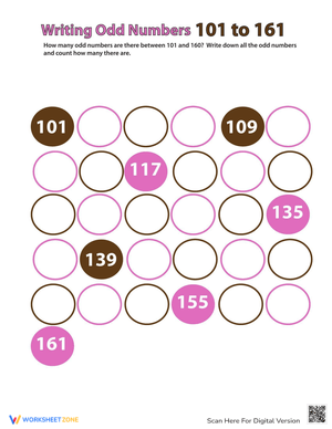 Writing Odd Numbers Practice