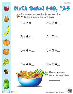 Math Salad Worksheet for Mixed Math Practice