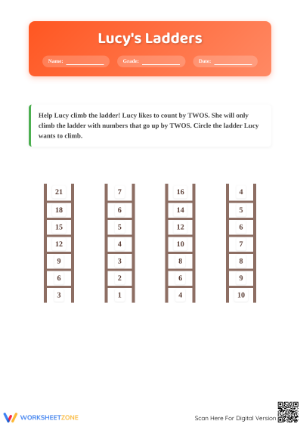 Printable Counting by Twos Worksheet | Grade 1 Math