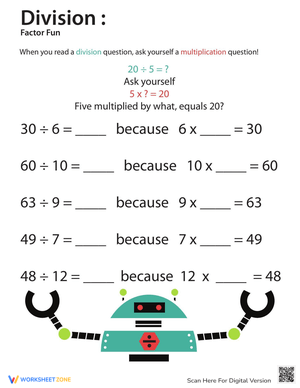 Division Factor Fun Worksheet