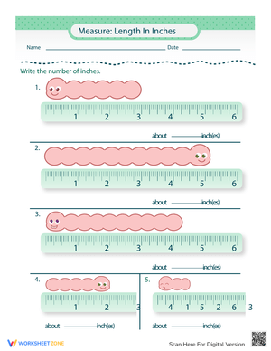 Measuring Length: Measure the Worm in Inches