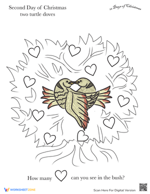 Counting Worksheet: Two Turtle Doves