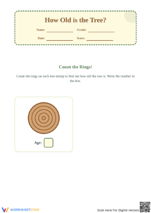 Count the Tree Rings Worksheet | Essential Grade K Math