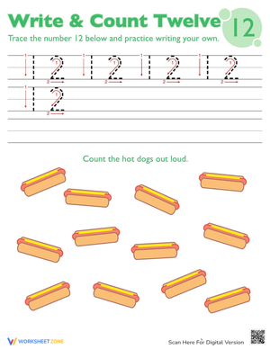 Trace and Count the Number 12