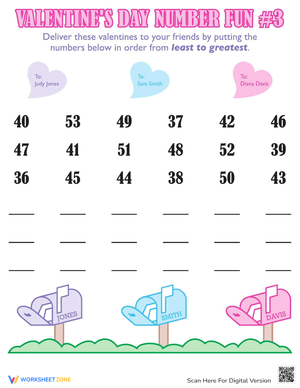 Valentine's Day Numbers 3: Math Practice