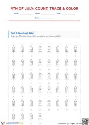 Printable Number 22 Worksheet | Grade K Math & Handwriting