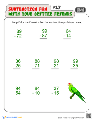 Critter Subtraction Fun 17