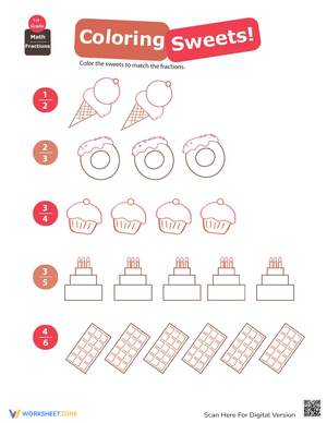 Coloring Fractions Sweets