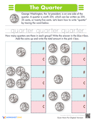 What is a Quarter? Money Worksheet