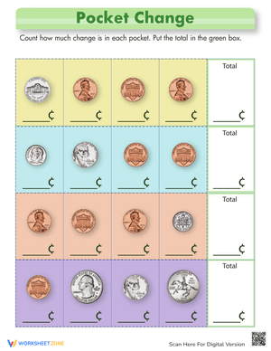 Coins for Kids: Money Skills Worksheet