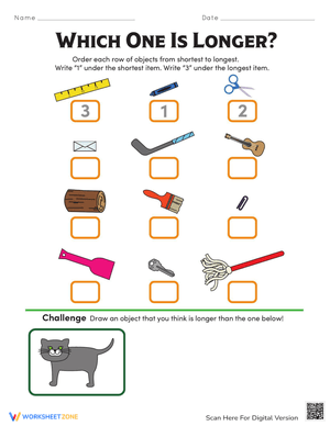 Which One is Longer? Measurement Worksheet