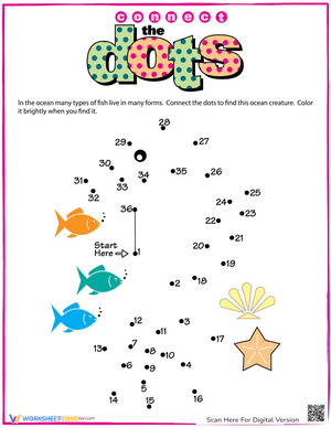 Connect the Dots Seahorse Worksheet