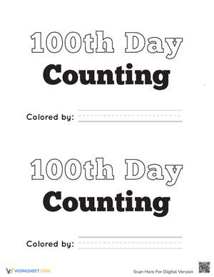 100th Day Counting Reader Worksheet