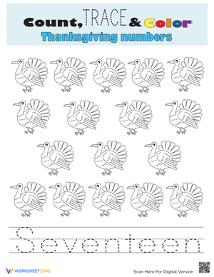 Count, Trace, Color Worksheet