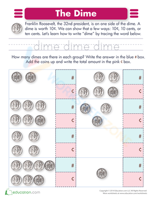 What is a Dime? Worksheet