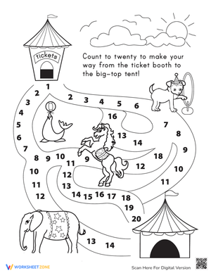 Circus-Themed Counting Practice Worksheet