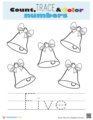 Trace and Color Number 5 Worksheet
