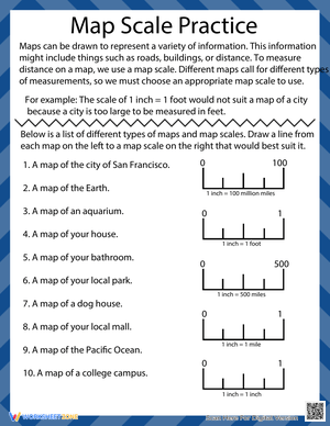 Map Scale Practice Worksheet