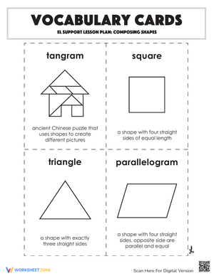 Composing Shapes Vocabulary Cards