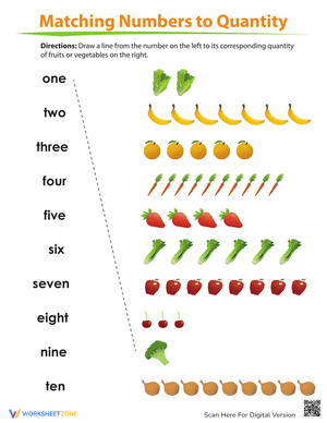 Match Number to Quantity Worksheet