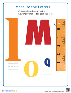 Measuring Alphabet Worksheet