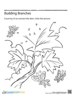 Budding Branches Pattern Worksheet