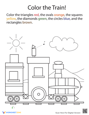 Color Shape Train Worksheet