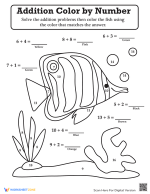 Addition Color by Number