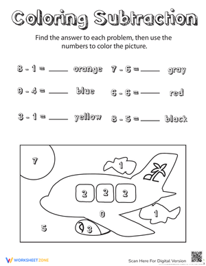 Engaging Coloring Subtraction Practice