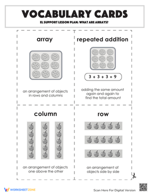 Vocabulary Cards: What Are Arrays?
