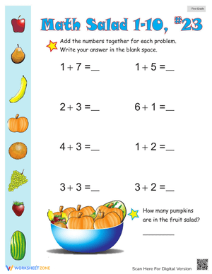 Math Salad: Enjoyable Math Worksheet