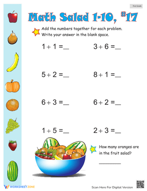 Math Salad Worksheet for Mixed Practice