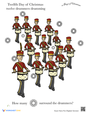 Twelve Drummers Drumming Worksheet