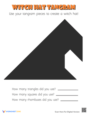 Witch Hat Tangram Worksheet
