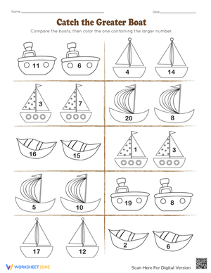 Catch the Greater Boat Worksheet