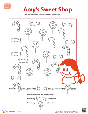 Count and Color at the Candy Shop