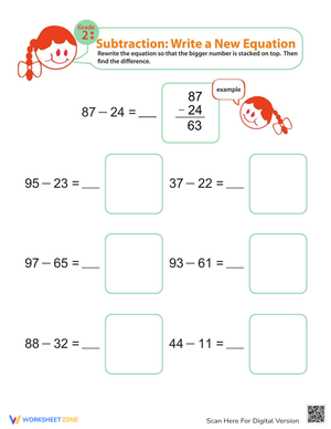 Writing Subtraction Equations: Math Practice
