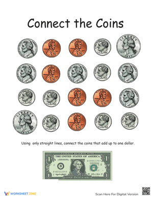 Connect the Coins: Money Math Worksheet