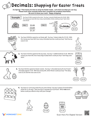 Easter Treats: Dividing Decimals Practice