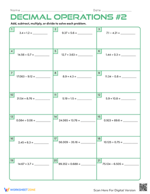 Decimal Operations: Adding and Subtracting