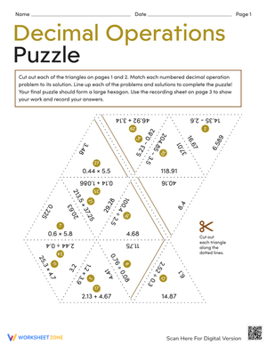 Decimal Operations Puzzle: Math Puzzle Fun