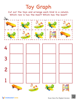 Cut Out Graph: Graphing Toys Worksheet