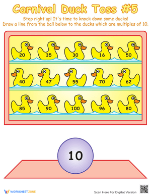 Carnival Toss Multiples Worksheet