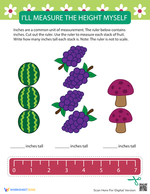 Measuring Height Worksheet for Kids