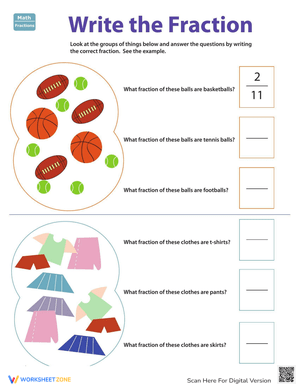 Practice Writing Fractions Worksheet
