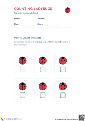 Essential Counting Ladybugs Worksheet | Kindergarten Math