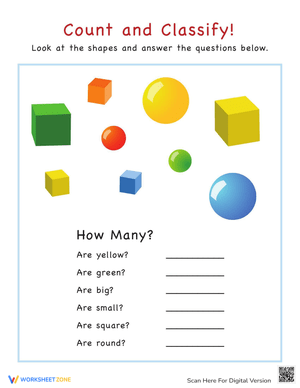 Count and Classify Shapes Worksheet