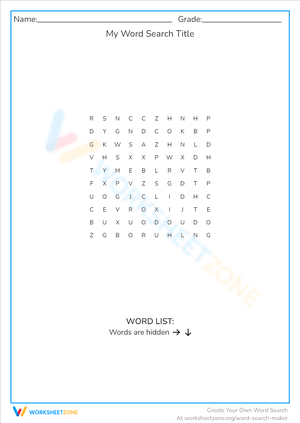 My Word Search Title