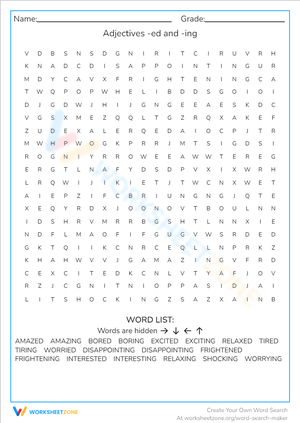 Adjectives -ed and -ing